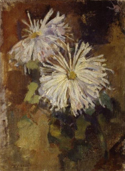 Two Chrysanthemum Blossoms Piet Mondrian